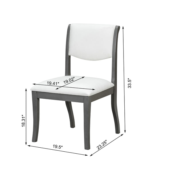 English Elm Oak Gray Finish Dining Chairs Set Of 2 - Elegant Upholstered Side Chairs For Timeless Comfort N842P315209E