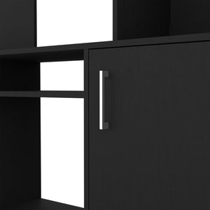 English Elm Entertainment Center Black for TVs up to 78", Double-Door Storage, Six Shelves, Engineered Wood, FSC Certified B097S00091