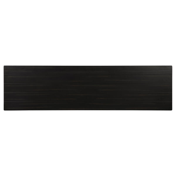 English Elm Castleton Farmhouse Pine Media Console with Six Compartments for Living Room Entertainment Dark Brown B062P448014