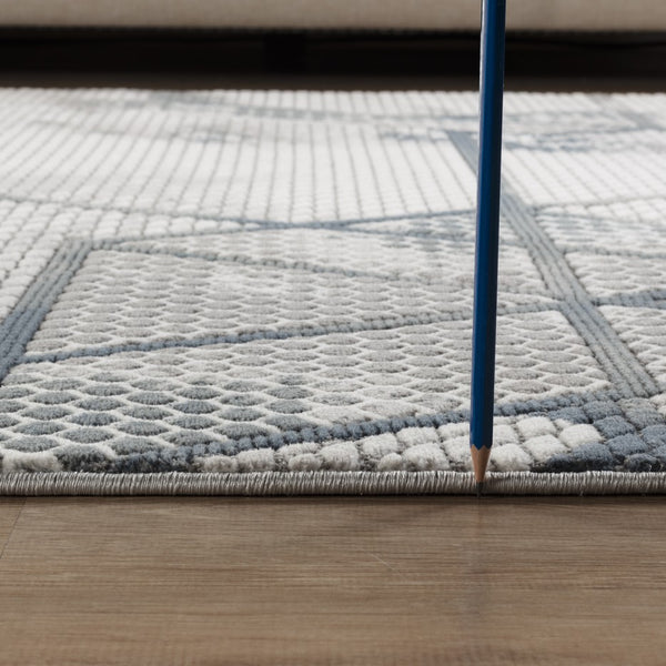 English Elm Geometrix Gray Area Rug 7'10" X 10'6" – Modern Design, Stain Resistant, Soft & Durable For Busy Homes B186P316822