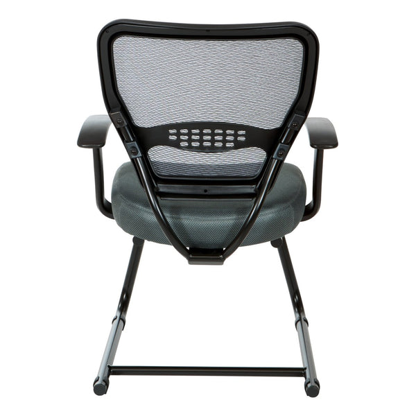 OSP Home Furnishings Professional Airgrid Mesh Back Visitor Chair with Lumbar Support and Sled Base for Offices 5505-2M