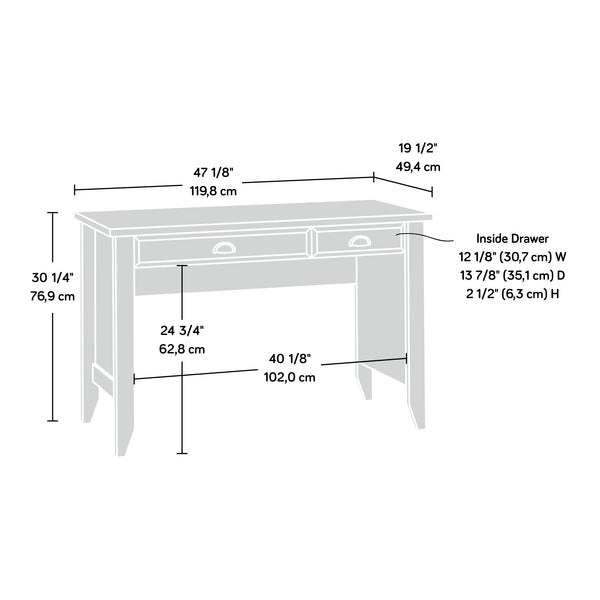 English Elm Computer Desk with Flip-Down Panel and Slide-Out Keyboard Tray, Built-In CPU Storage, Compact Durable Design White B356P367944