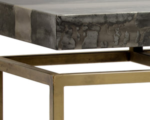 Sunpan Toreno Console Table - Handcrafted Iron & Antique Brass with Unique Patina Finish, 52" Wide Charm