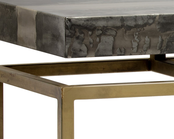 Sunpan Toreno Console Table - Handcrafted Iron & Antique Brass with Unique Patina Finish, 52" Wide Charm