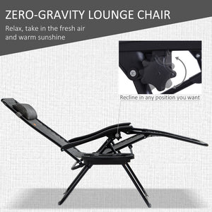 English Elm Outsunny Zero Gravity Chair Set With Side Table, Portable Reclining Chairs & Cupholders For Outdoor Fun W2225P200606-GIGA