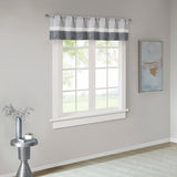 Madison Park Amherst Transitional Polyoni Pintuck Valance MP41-4377 Grey