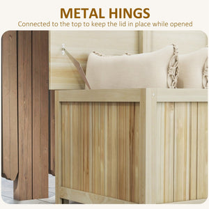 English Elm Outsunny 45.5 Gallon Rustic Wooden Deck Box – Stylish Outdoor Storage For Garden, Porch & Poolside W2225P174131-GIGA