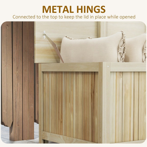 English Elm Outsunny 45.5 Gallon Rustic Wooden Deck Box – Stylish Outdoor Storage For Garden, Porch & Poolside W2225P174131-GIGA