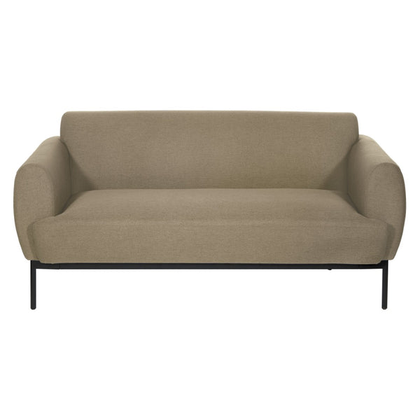 OSP Home Furnishings Delta Contemporary Commercial Grade Sofa with Sinuous Spring Support and Black Metal Legs DTL53-K063