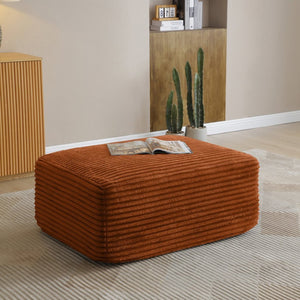 English Elm Corduroy Cloud Ottoman Plush Memory Foam Footrest for Modular Living Room Sectionals Orange W1117P445813