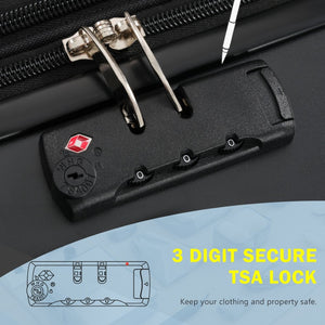 English Elm Luggage Set 5 Piece Abs Hardside Expandable Spinner Wheels Tsa Lock Travel Bags Black N732P326115B
