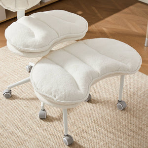 English Elm Artificial Rabbit Hair Cross Legged Desk Chair with Lumbar Support and Swivel Footrest W1143P402918