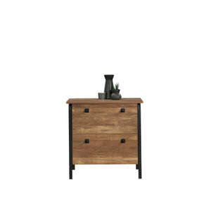 English Elm Lateral File In Elegant Oak Dark Finish – Stylish Space-Saving Storage With Modern Design Features B356P354453