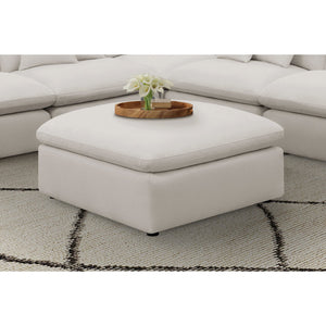 English Elm Hobson Ivory Square Upholstered Ottoman — Plush Modern 40" Bench Seat, Durable Lightweight Legs, Timeless Appeal B062P344896