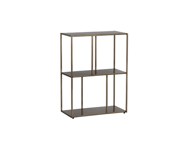 Sunpan Eiffel Low Bookcase - Stylish Iron Design with Anti-Tipping Kit for Modern Living and Office Spaces Small - 23.75W x 12D x 31H