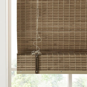 English Elm Bamboo Light Filtering Roman Shade 64"L - Eco-Friendly Natural Window Treatment For Privacy & Style B035129688