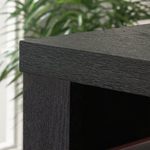English Elm Hutch, Elegant Black Finish - Stylish & Functional Storage Solution For Home Or Office Workspace B356P402694