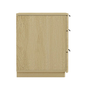 English Elm Payton 26" Nightstand Natural Oak 3-Drawer — Modern Minimalist Bedside Storage, Metal Handles B365P398196