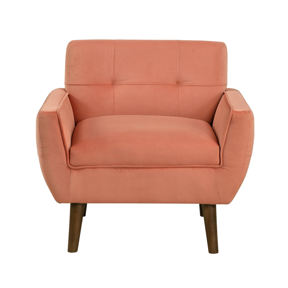 English Elm Orange Velvet Tufted Accent Chair with Cushioned Seat and Back, Contemporary Living Room Armchair 34x29x31" B011P283268