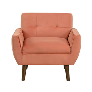 English Elm Orange Velvet Tufted Accent Chair with Cushioned Seat and Back, Contemporary Living Room Armchair 34x29x31" B011P283268