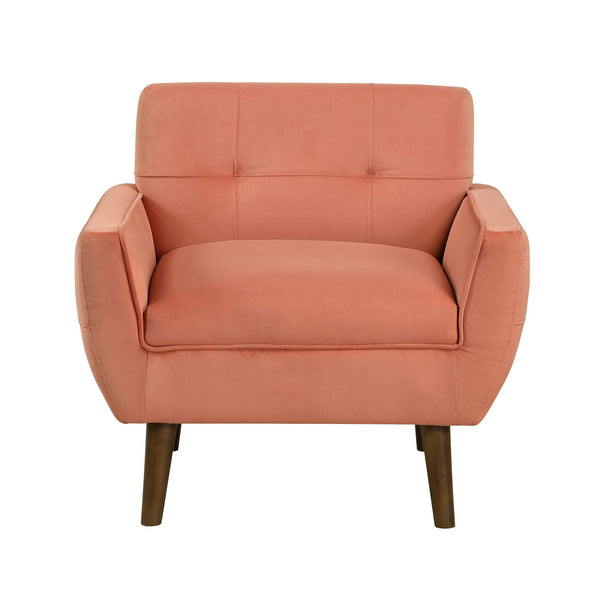 English Elm Orange Velvet Tufted Accent Chair with Cushioned Seat and Back, Contemporary Living Room Armchair 34x29x31" B011P283268