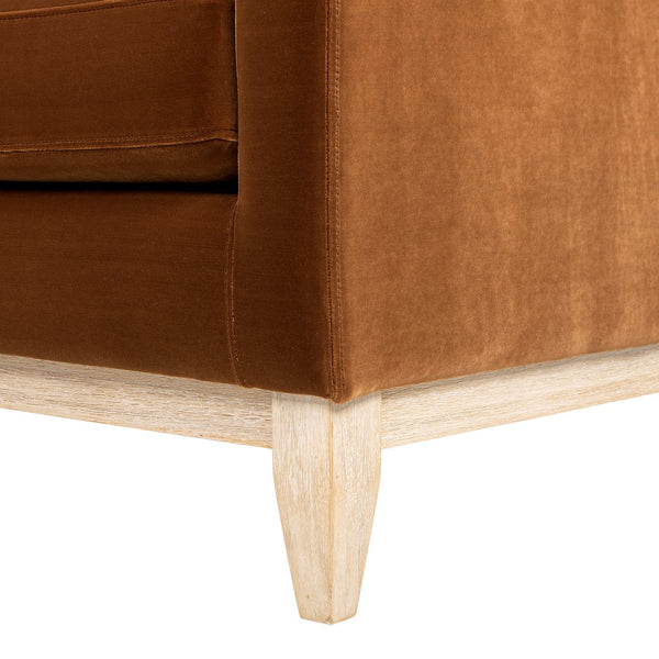 English Elm Jennifer Taylor Home - Pasadena 36" Wide Modern Farmhouse Accent Arm Chair In Cozy Burnt Orange Velvet For Stylish Living B2719P385739