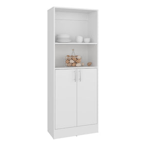English Elm Insite Slim Pantry Cabinet with Open Shelves and Closed Storage for Modern Kitchens B128P485381