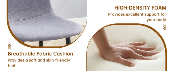 English Elm Table Extendable Round-To-Oval Mdf Dining Set With 4 Light Gray Linen-Cotton Chairs For Gatherings W1151S04142-GIGA