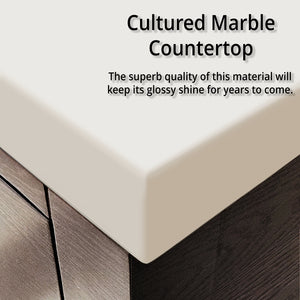 English Elm Grey Oak Single Bath Vanity 48" W X 22" D With Cultured Marble Top - Modern, Durable & Stylish Design B2731P257705