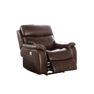 English Elm Transitional Multi-Function Glider Recliner with Channel Back, Cup Holders, Hidden Storage, Upholstered Comfort Brown 42 L x 34 W x 30 H B2741P387649