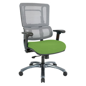 OSP Home Furnishings Vertical Mesh Back Ergonomic Manager Chair with Lumbar Support and Titanium Rolling Base 99667T-6