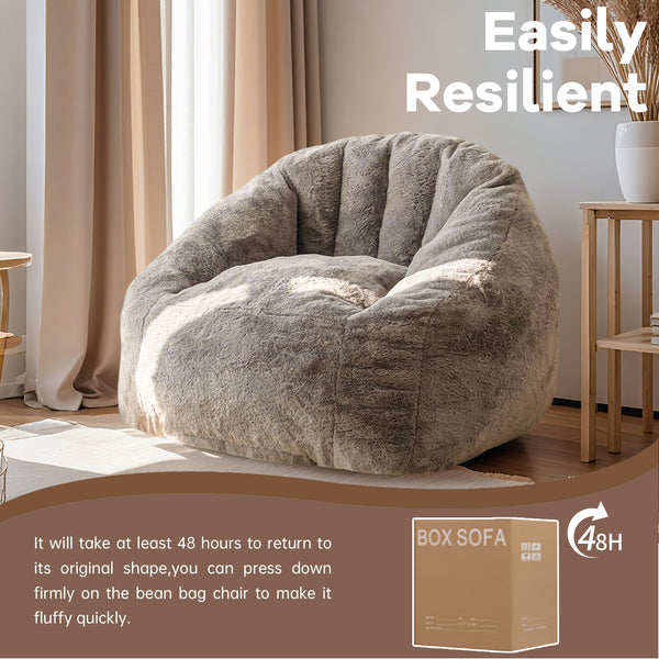 English Elm Bean bean bag chair with armrests filled with high-density memory foam for ultimate comfort and support Coffee W3737P373847