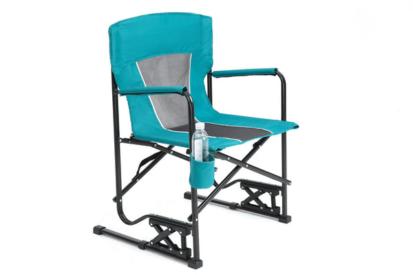 English Elm Outdoor Freestyle Rocker Camping Chair with Spring-Action Shock Absorbers, Eazy-Fold Setup, Mesh Backrest and Cup Holder for Comfort and Durability Blue W640P224439