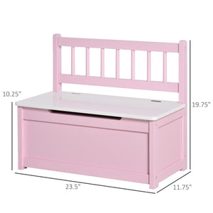 English Elm Qaba Pink Toddler Storage Bench With Large 27L Interior, Safe Lid, And Cozy Seating For Playrooms W2225P249824-GIGA