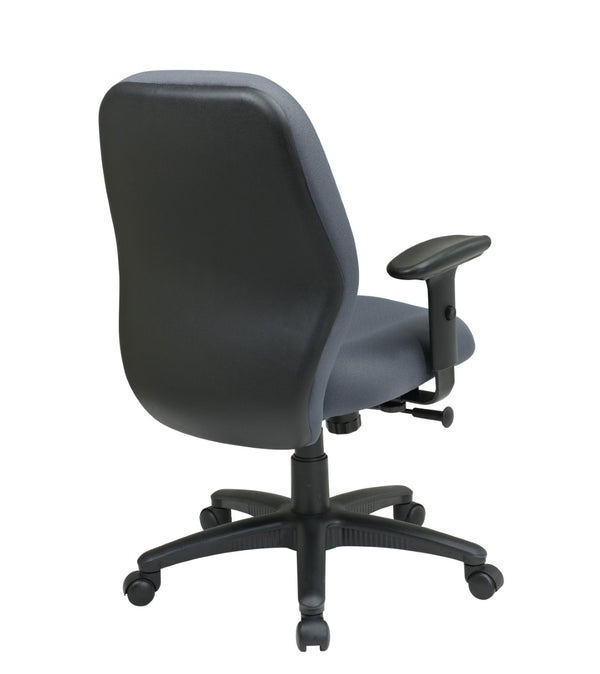 OSP Home Furnishings Mid Back Ergonomic Manager Chair with Synchro Tilt Lumbar Support and Padded Arms Grey 3121-226