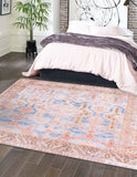 Unique Loom Timeless Paul Machine Made Medallion Rug Blue, Beige/Brown/Rust Red 7' 6" x 7' 7"