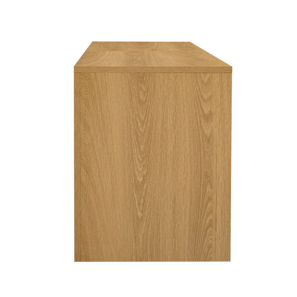 English Elm 78'' Modern TV Stand with LED Lights, 6 Cabinets, 2 Open Shelves, Soft-Close Doors & Cable Management for TVs up to 90" N710P332619P