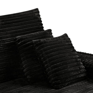 English Elm Lp-black-02-chaise Striped Corduroy Convertible Lounge Chair for Apartments and Dorm Rooms W3975P415759