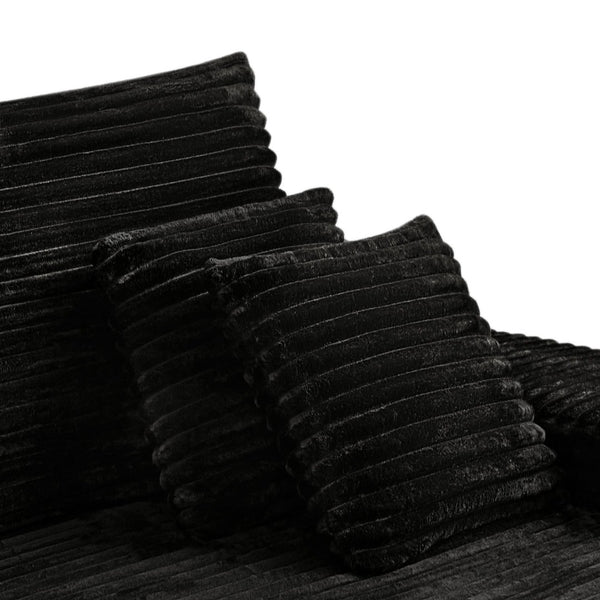 English Elm Lp-black-02-chaise Striped Corduroy Convertible Lounge Chair for Apartments and Dorm Rooms W3975P415759