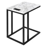 OSP Home Furnishings Norwich C-Table  Black / White Marble