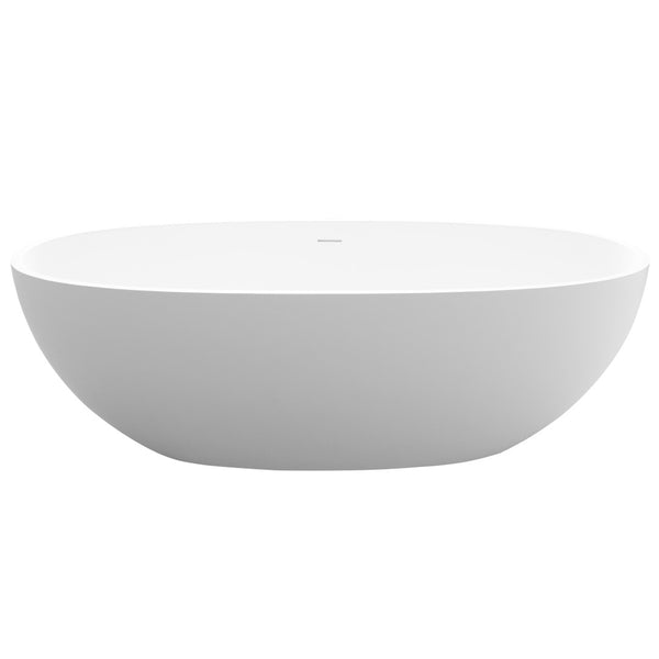English Elm 71" Freestanding Stone Resin Soaking Tub Matte Spa Bath with Insulated Deep Basin T3785P353956