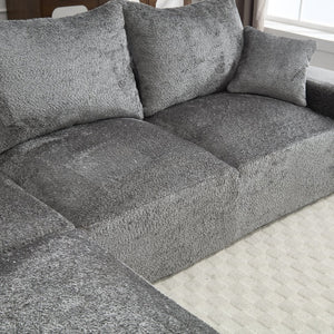 English Elm United We Win L-Shaped Chenille Sofa – Plush Comfort, Spacious Design, No Assembly Required, Modern Style W1568S00123-GIGA