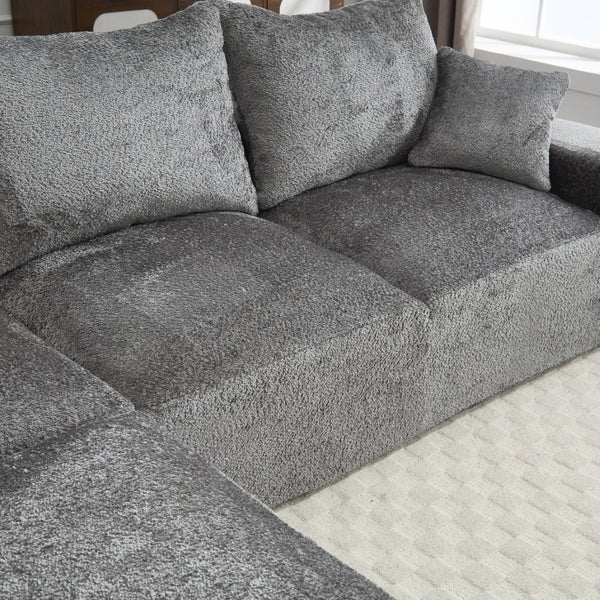 English Elm United We Win L-Shaped Chenille Sofa – Plush Comfort, Spacious Design, No Assembly Required, Modern Style W1568S00123-GIGA