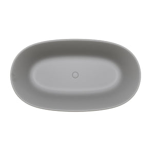 English Elm 47'' Stone Resin Freestanding Soaking Tub Sculptural Modern Bath with Drain Included W2753P478406