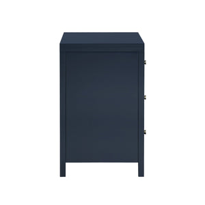 English Elm Nevarre 3-Drawer Nightstand with Brushed Gold Knobs, Solid Dovetail Drawers, No Assembly Needed Dark Blue B050P376959