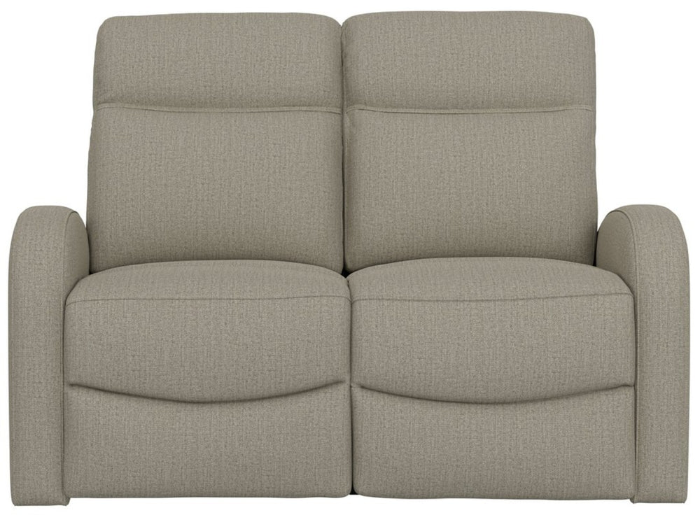 English Elm Beige Manual Reclining Loveseat with Dual Contoured Seats for Compact Living Spaces B361P484467
