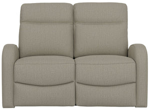 English Elm Beige Manual Reclining Loveseat with Dual Contoured Seats for Compact Living Spaces B361P484467