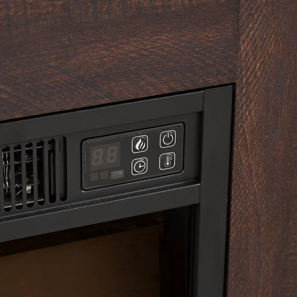 English Elm TV LED Fireplace TV Stand with Bluetooth LED Lights, Remote, USB Charging & Ample Storage, 58" Espresso W2275P257463