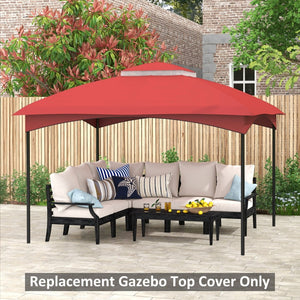 English Elm Outsunny 10' X 12' Two-Tier Gazebo Canopy Replacement Top, Wine Red, Easy Install With Drainage Holes W2225P174267-GIGA