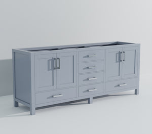 English Elm Dark Grey Double Bath Vanity - 80" W Stylish Storage Solution With Soft-Close Features & Durability B2731P258939